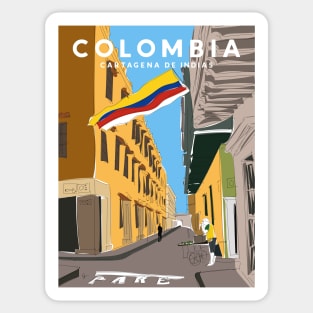 Cartagena de Indias, Colombia Travel Poster Sticker